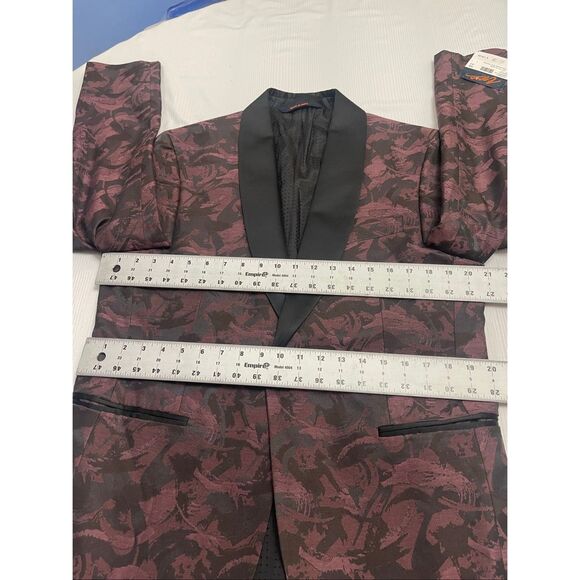 NWT Egara Men’s Black Plum Slim Fit Tuxedo Blazer Size 42R New - Picture 8 of 11
